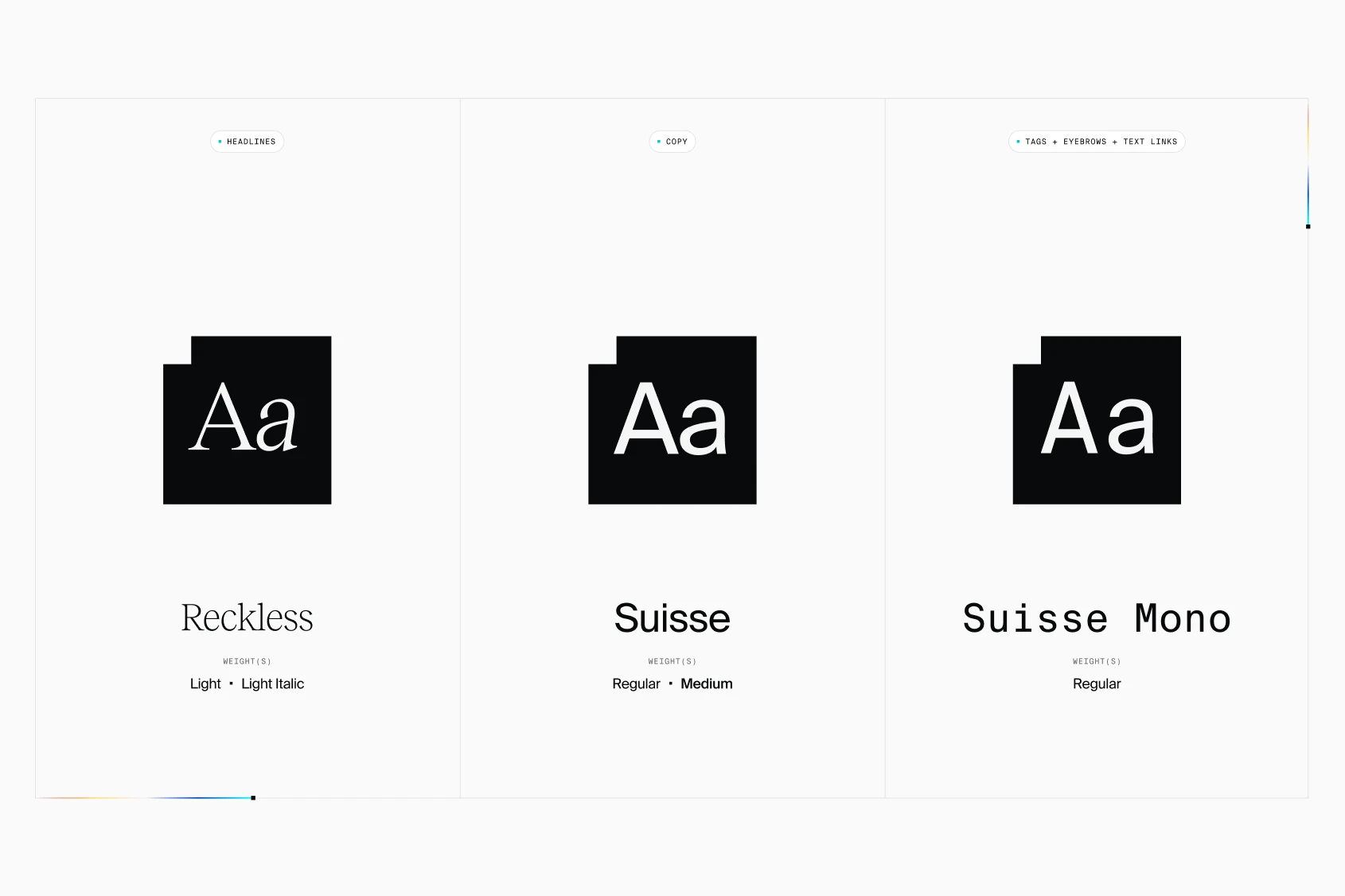 Guidelines: Reckless, Suisse and Suisse Mono