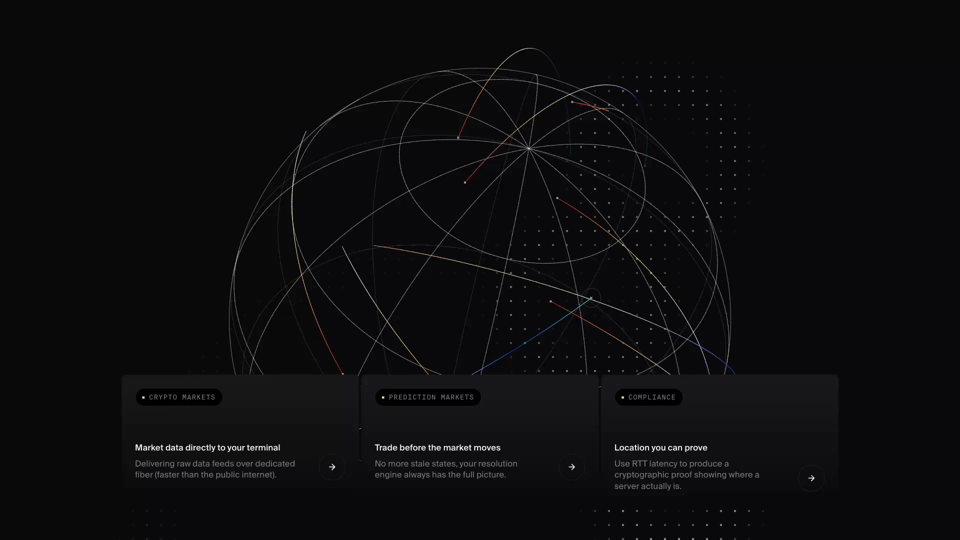 Fibre globe over the industry cards