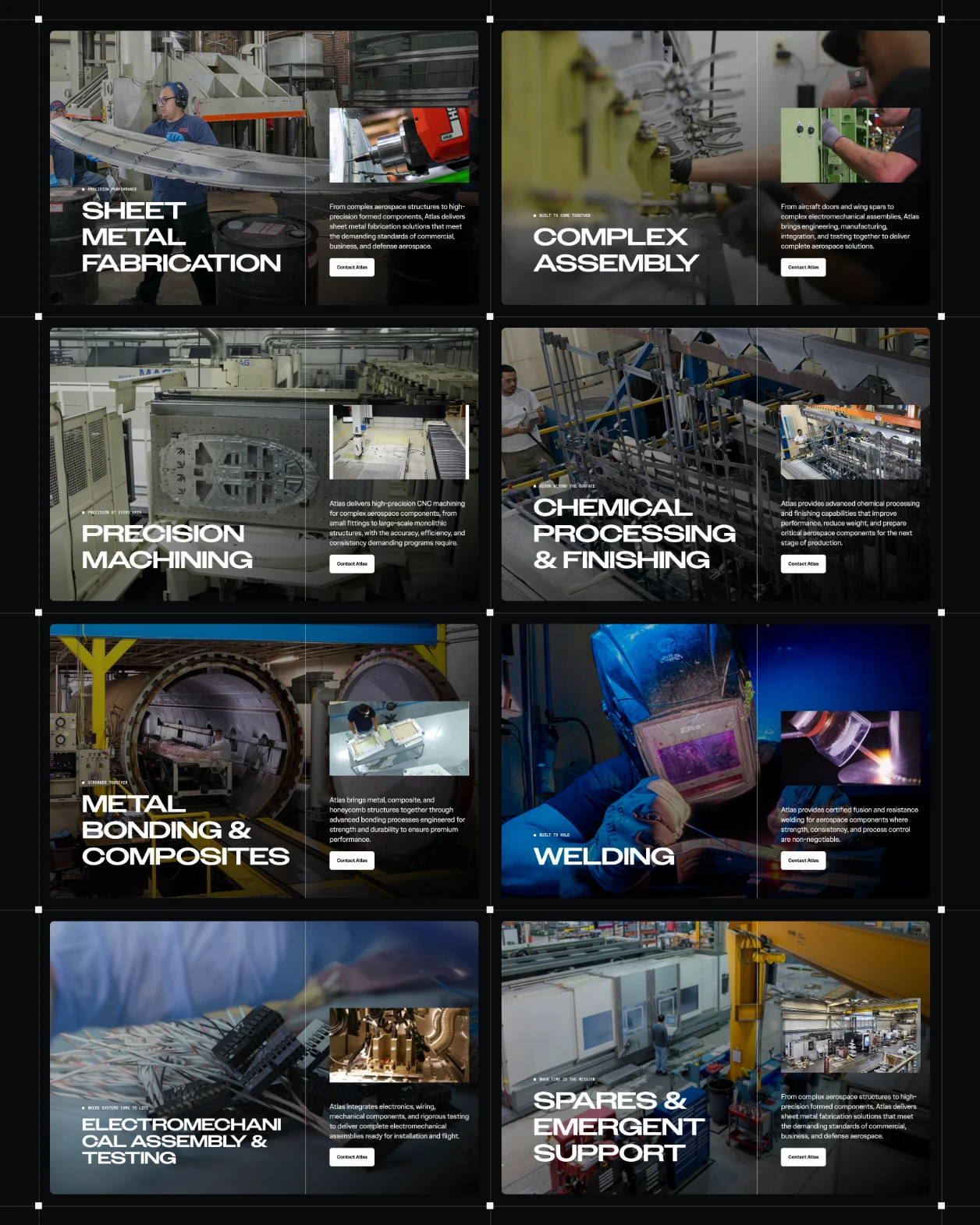The eight capability page heroes