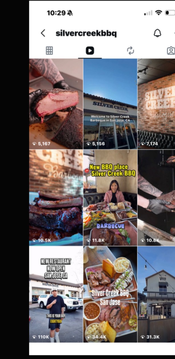 Instagram content grid for a restaurant launch