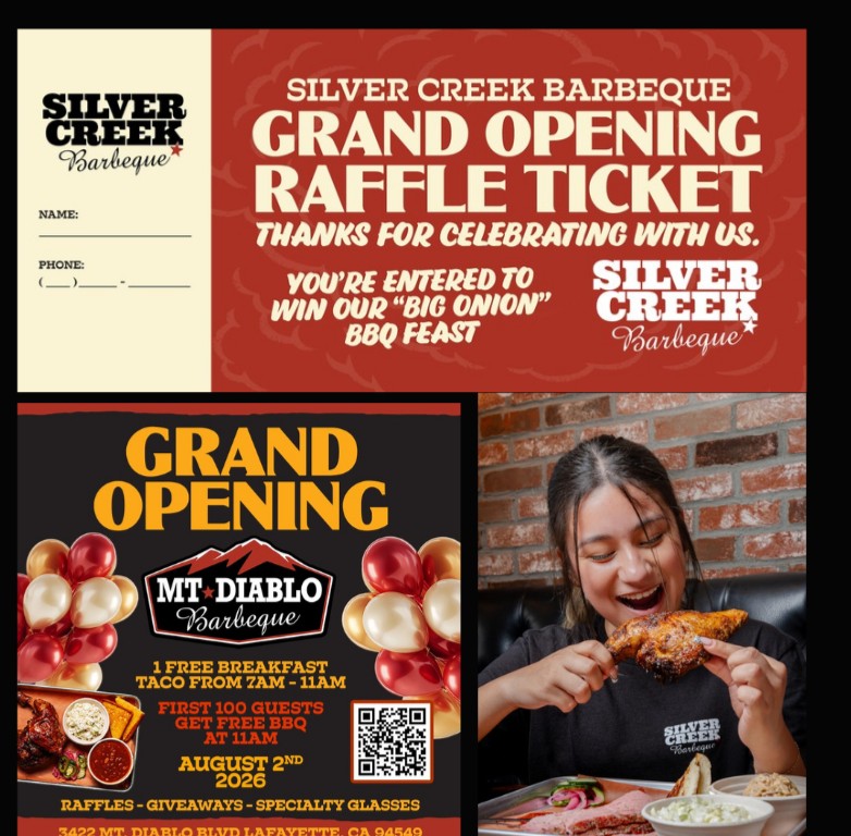 Grand opening flyers and raffle ticket designs