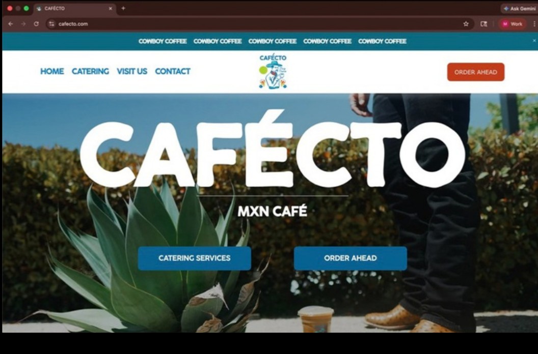 Cafe website homepage