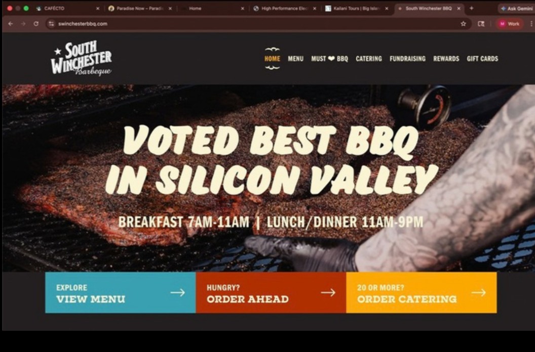 BBQ restaurant website homepage