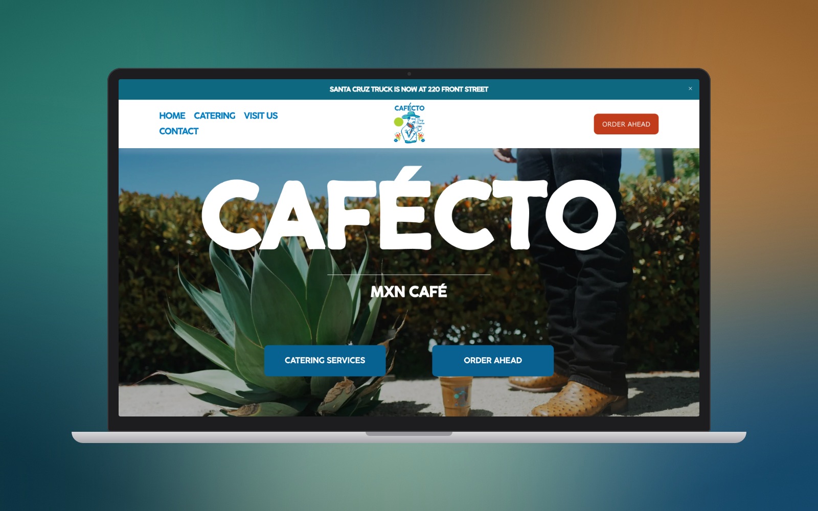 Cafecto website on a laptop