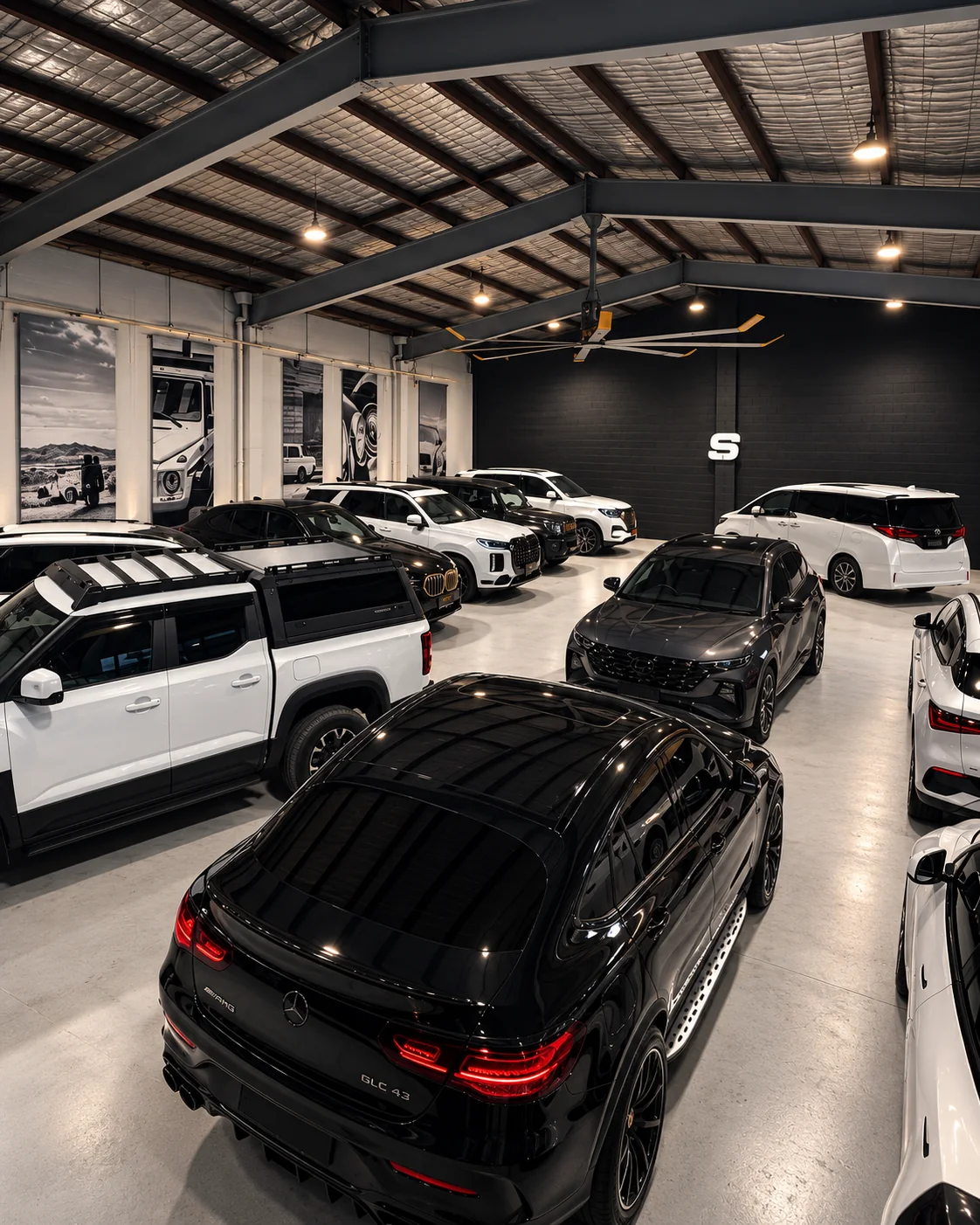 Inside the Safeway Auto showroom in West End, Brisbane, with vehicles on display