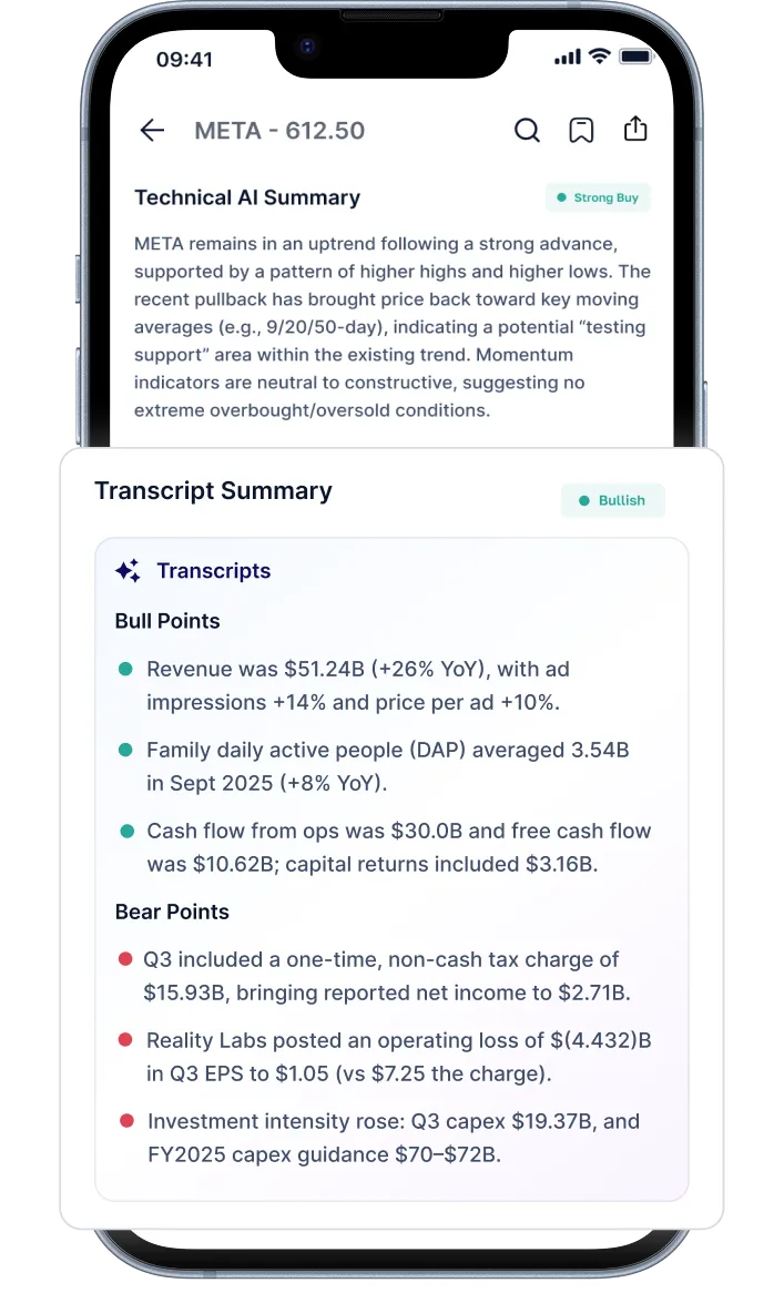 Earnings transcripts screen
