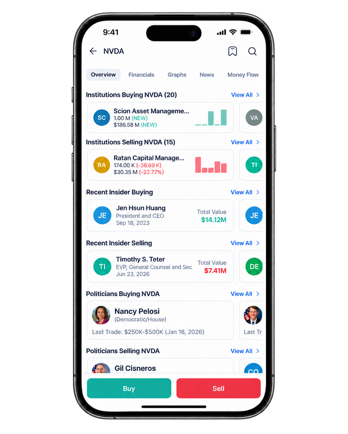 Lumida Invest app in dark mode