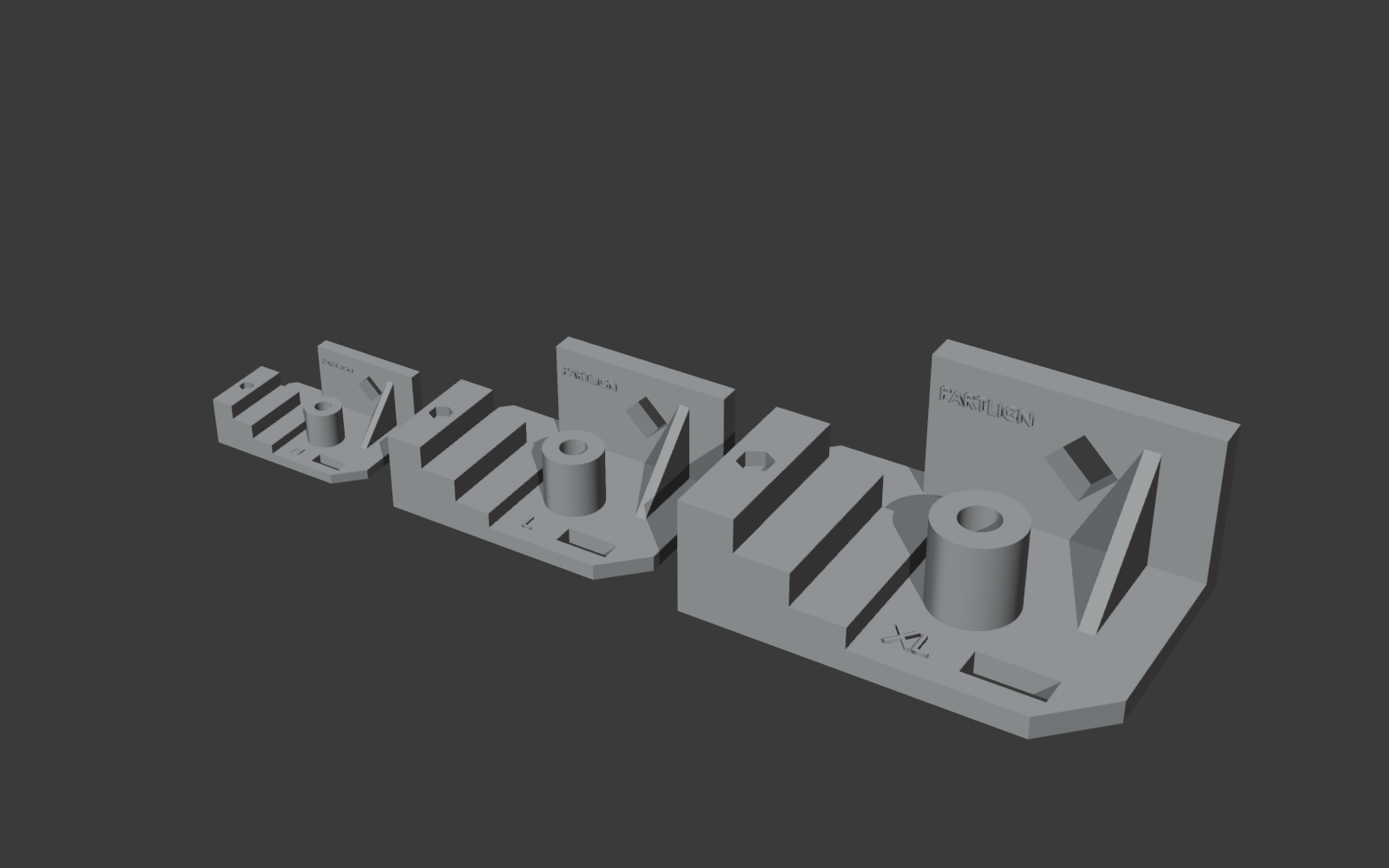 Partlign demo parts M, L and XL for 3D printing – test parts for AR inspection