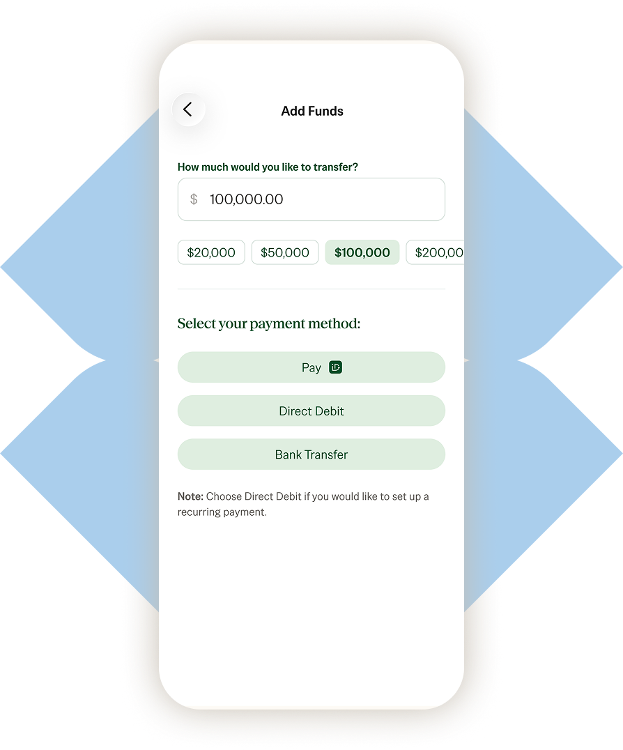 Blossom app account type screen