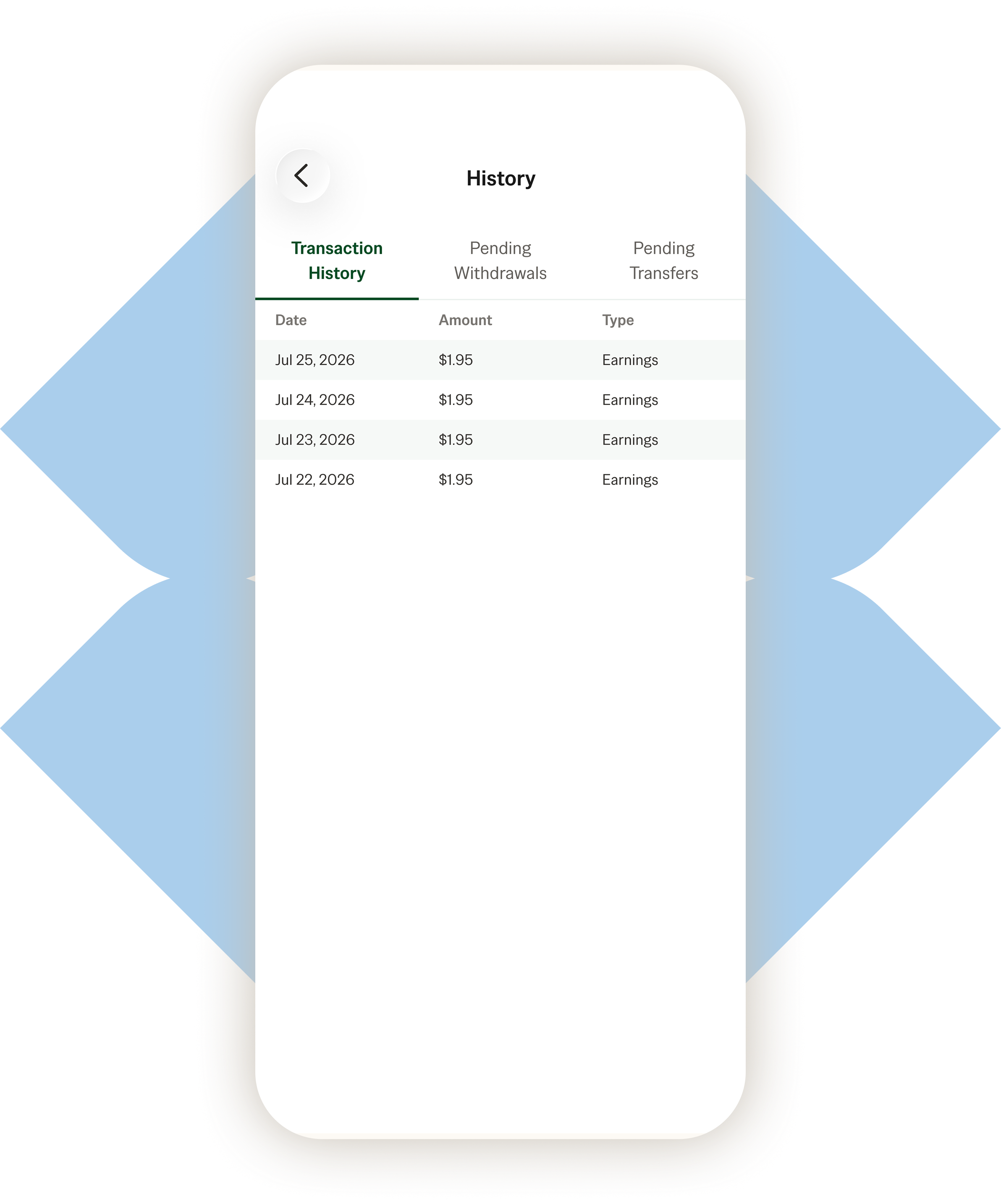 Blossom app account type screen