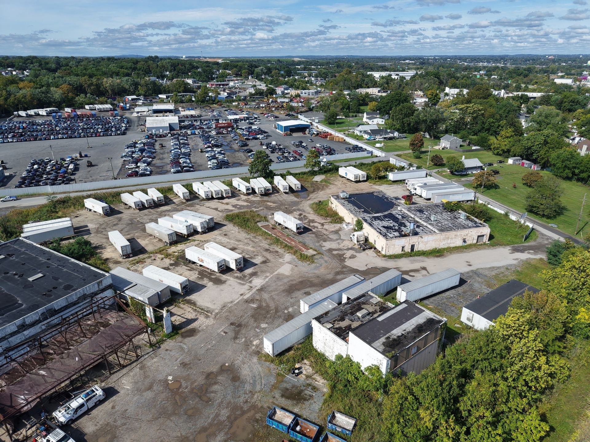 Aerial view of the BASE Carriers yard and the surrounding New Castle industrial area