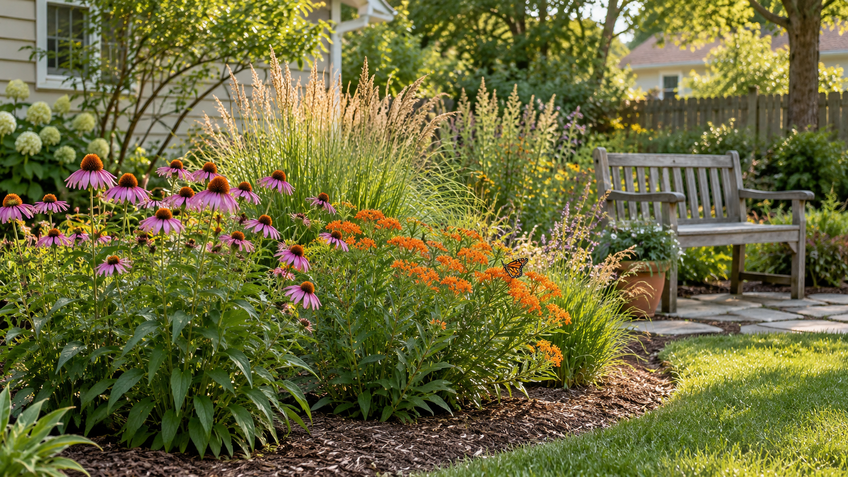 AI-generated editorial illustration for A Little Prairie for a Smaller Yard; not a photograph of the featured business or destination.