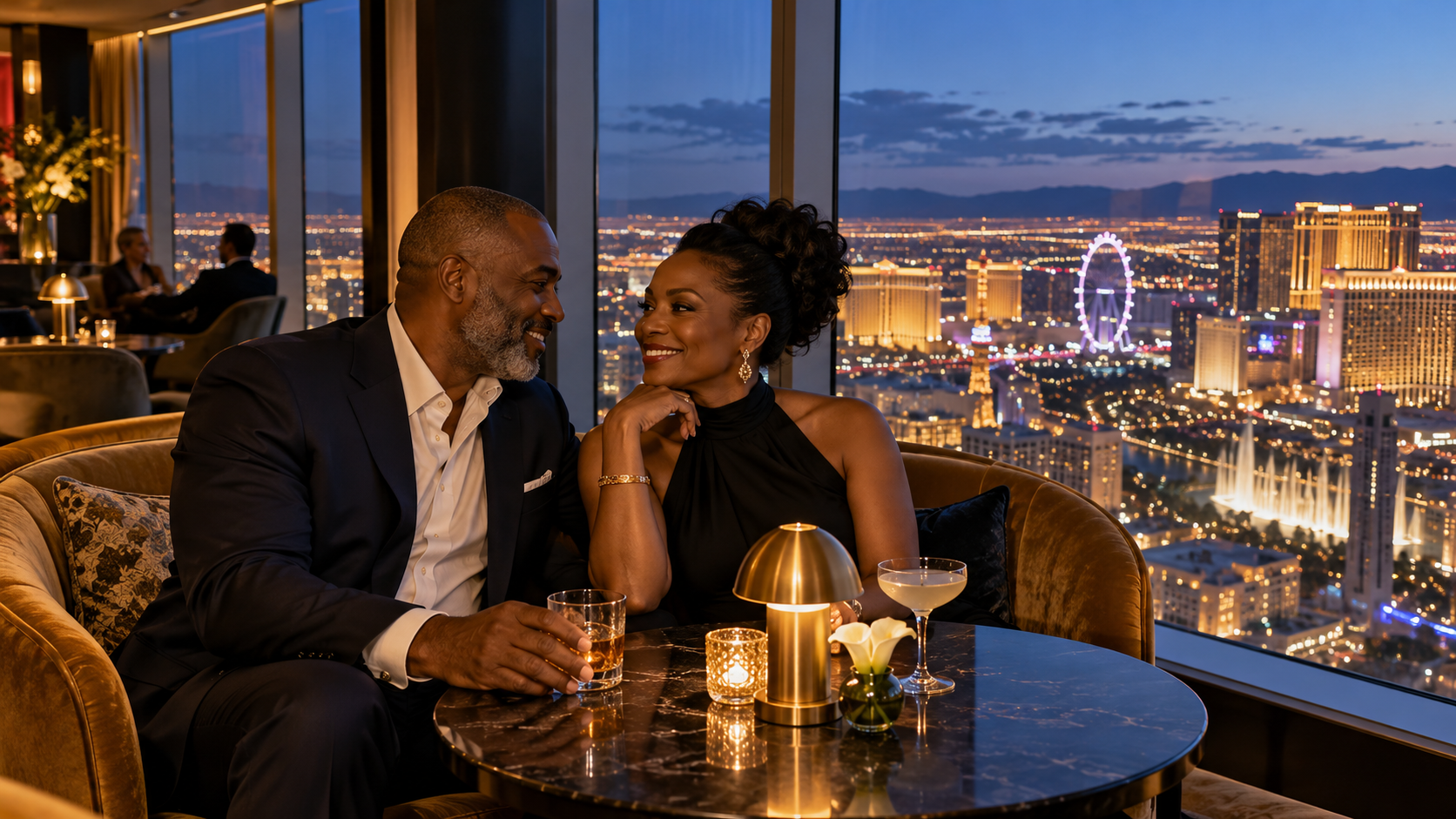 AI-generated editorial illustration for Above the City: Las Vegas Lounges Worth an Evening; not a photograph of the featured business or destination.