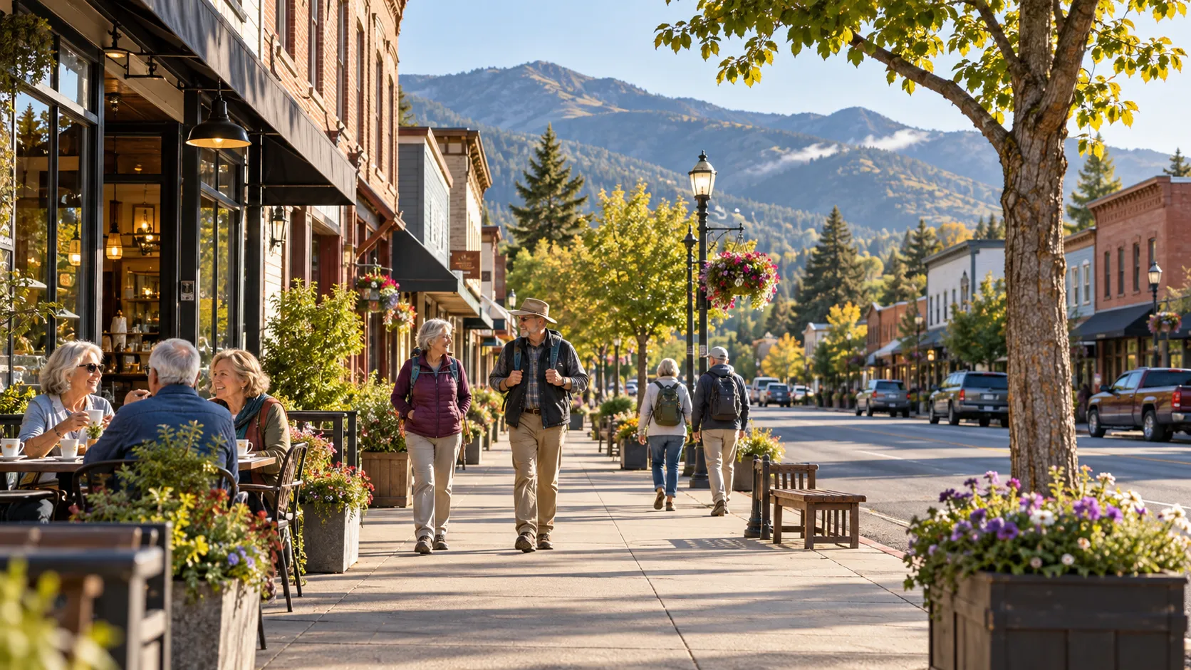 AI-generated editorial illustration: An invitation to explore western town life at walking pace. Generic scene, not a photograph of the featured business or destination.