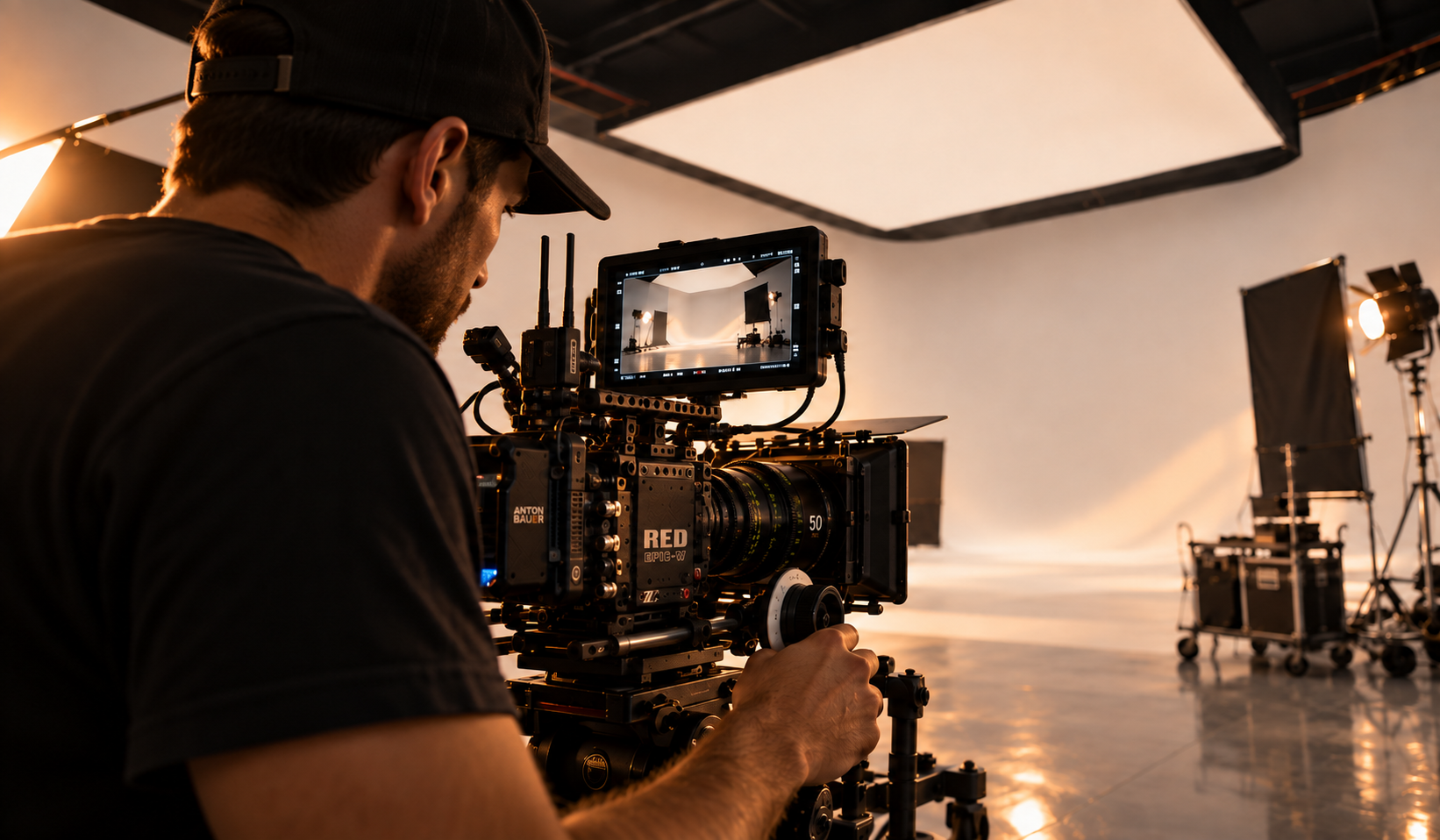 Professional lighting and grip equipment at Manerk Studios