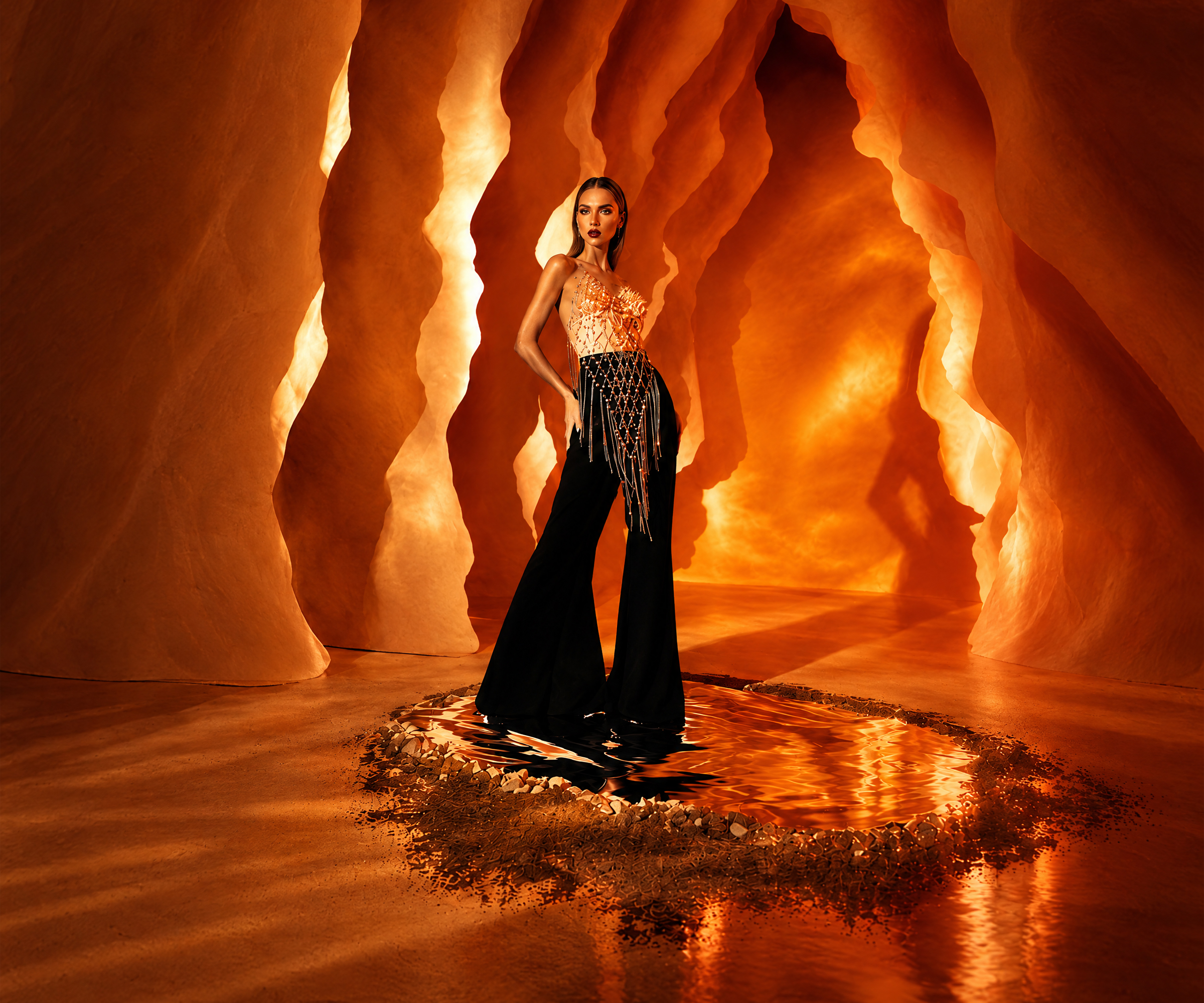 MS009 Amber Cave sculptural set design at Manerk Studios