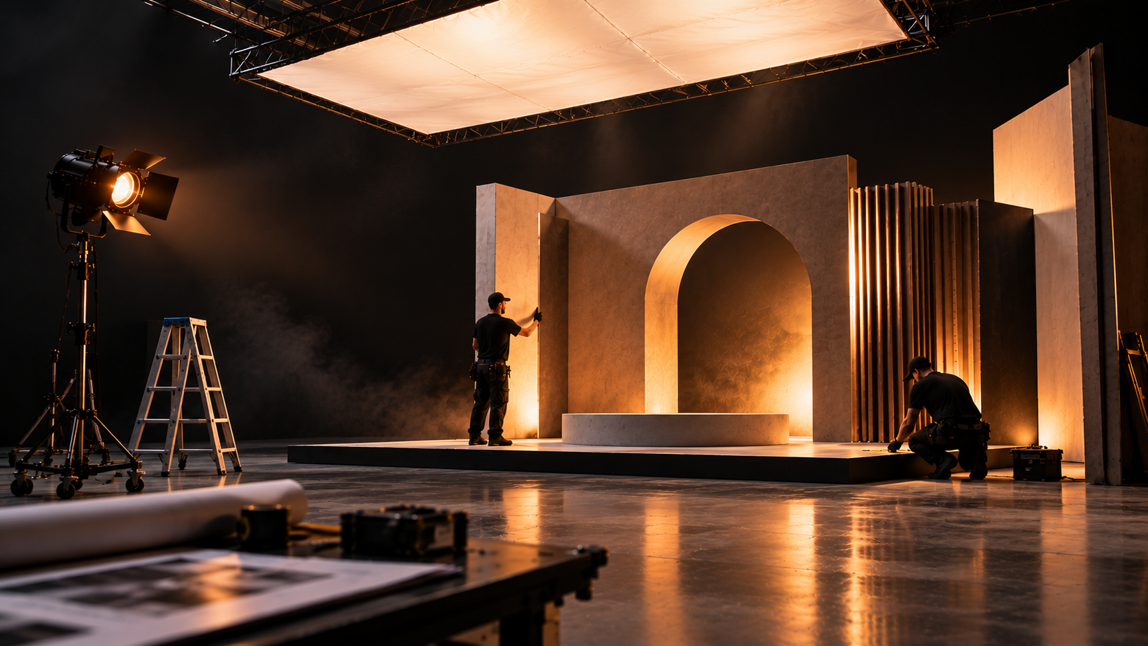 Behind the scenes of custom set construction and production design at Manerk Studios