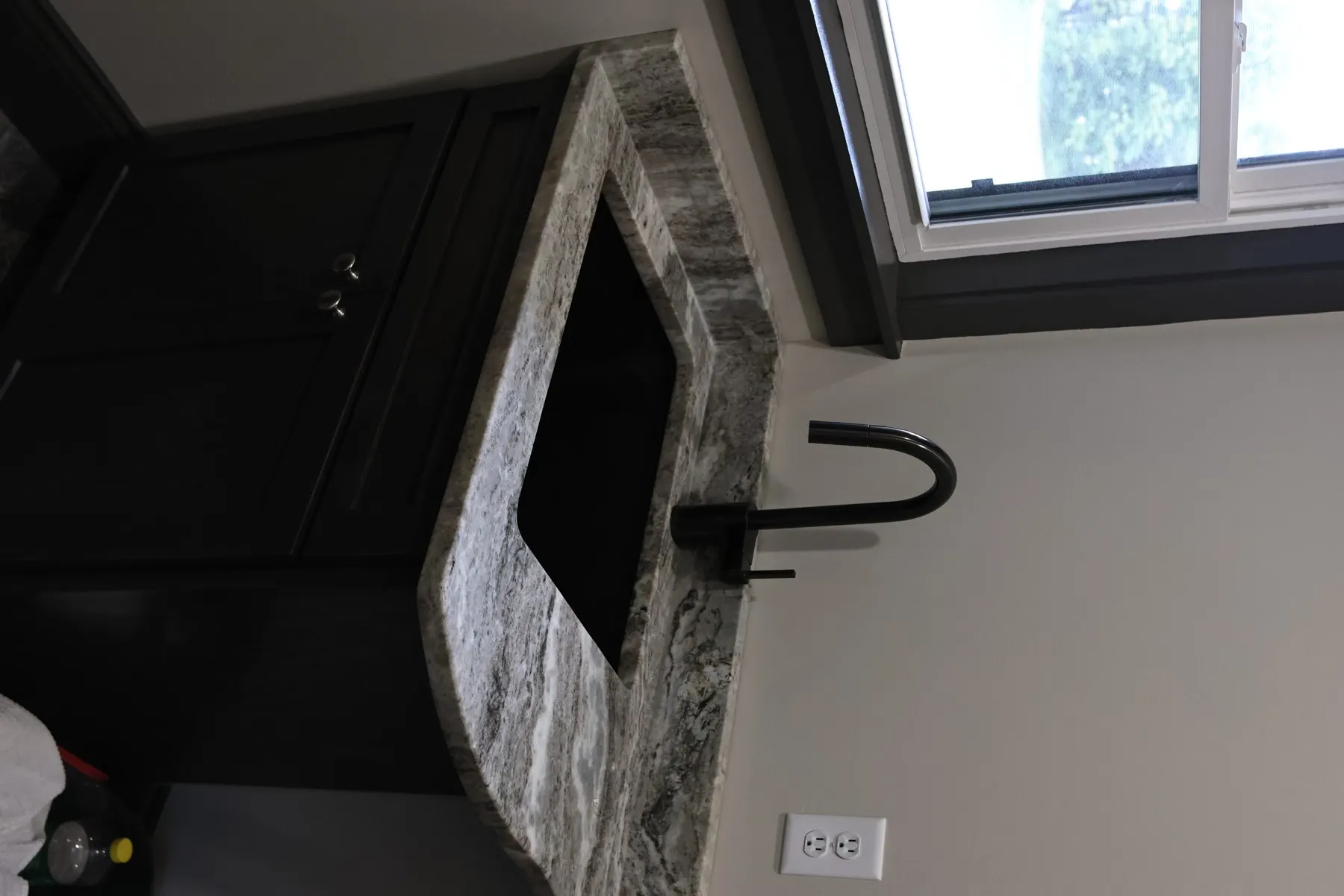 Finished sink and faucet installation on a Plumbed Perfect new-construction project.