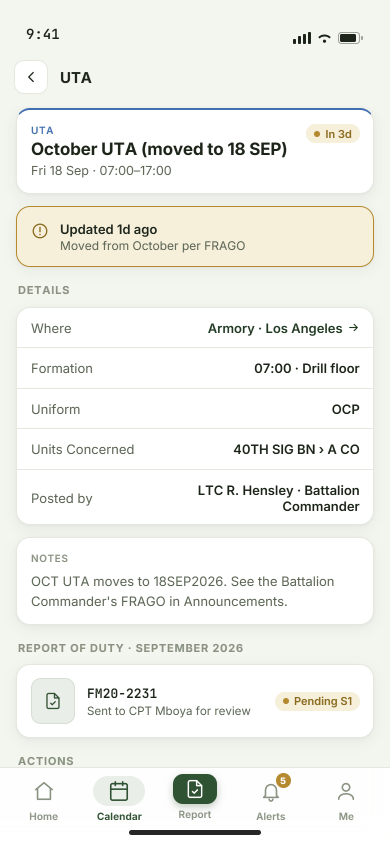 Event details — fictional SDF sample data