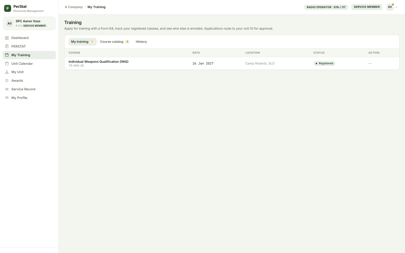 Discover upcoming training — fictional SDF sample data