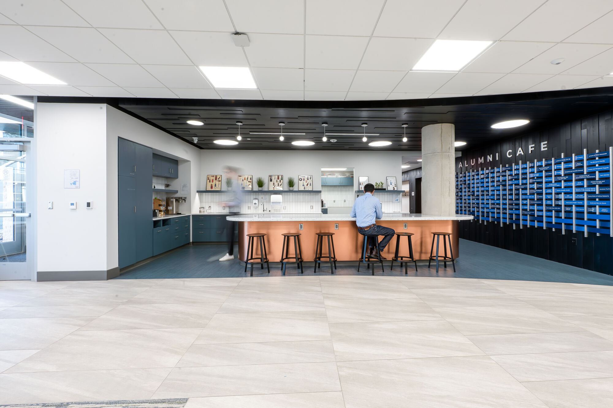 The Alumni Cafe coffee bar near the Studios