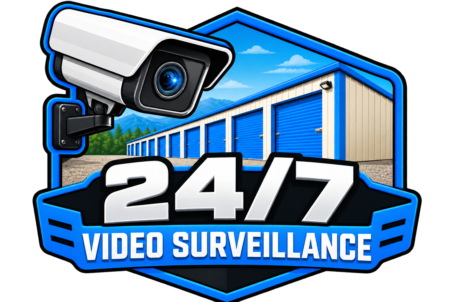 24/7 video surveillance badge