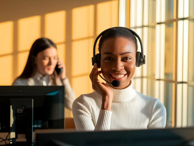 a call center smile image