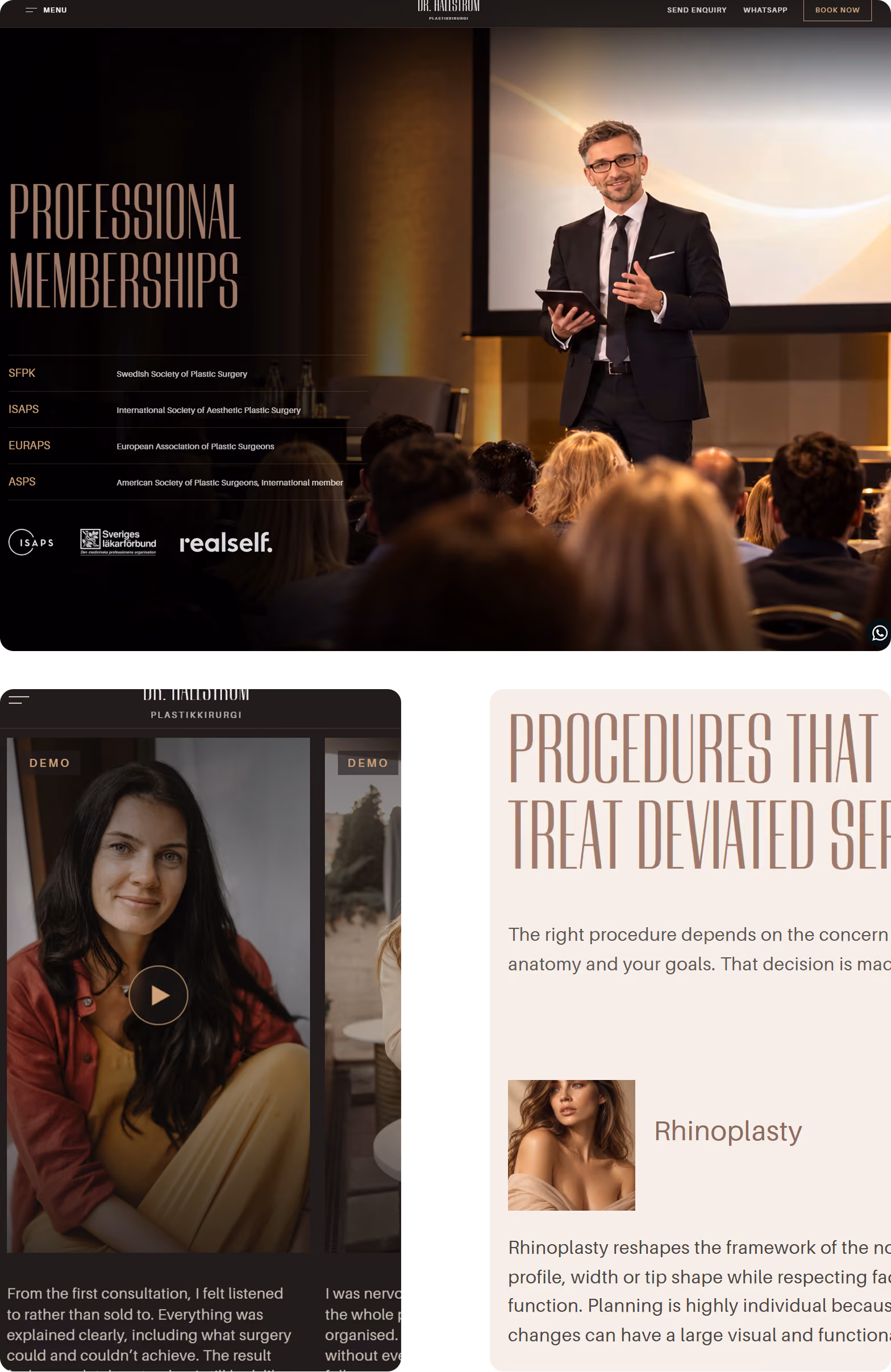 Responsive page layouts from a plastic surgeon website design case study