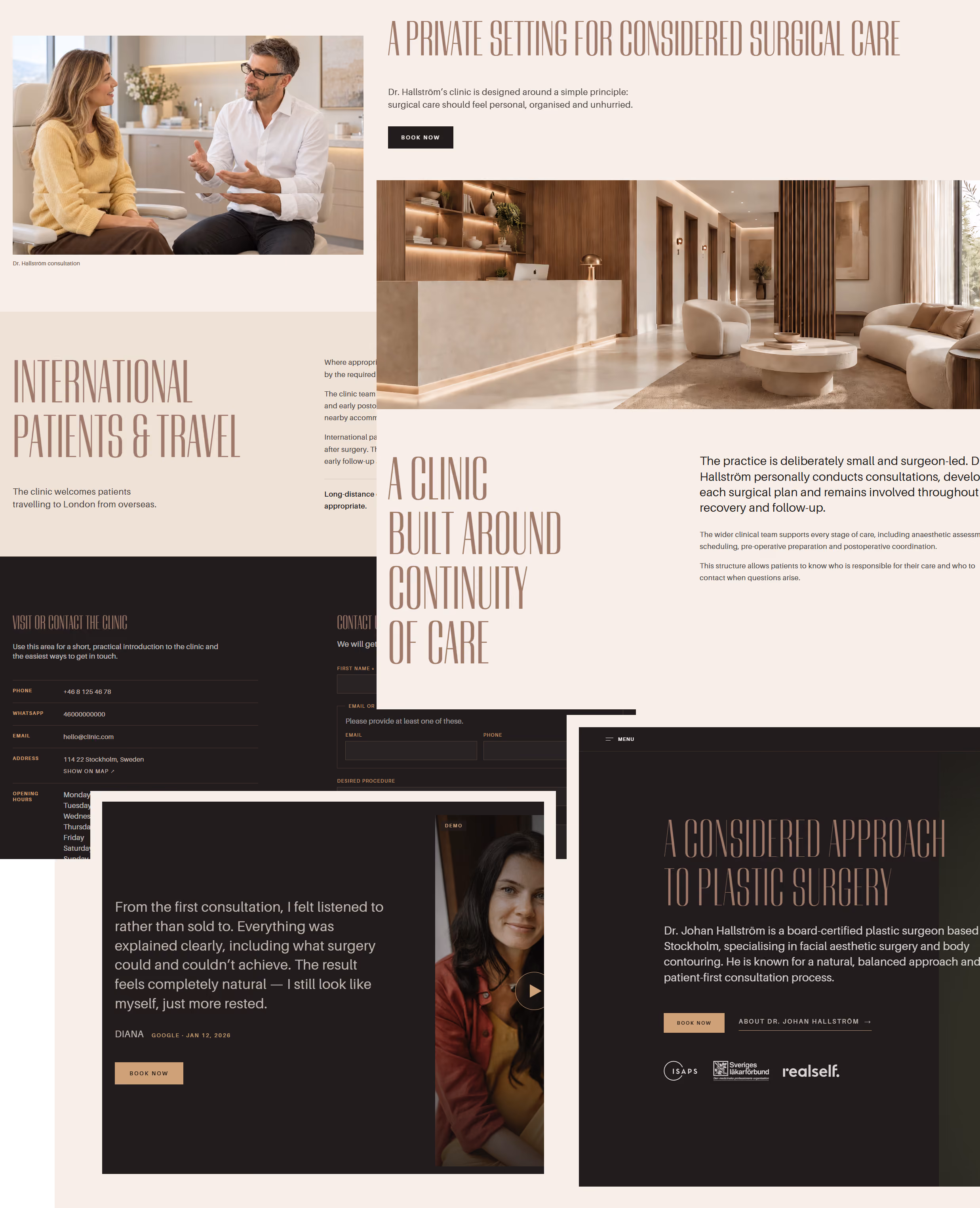 Patient-focused layouts from a plastic surgeon website design case study