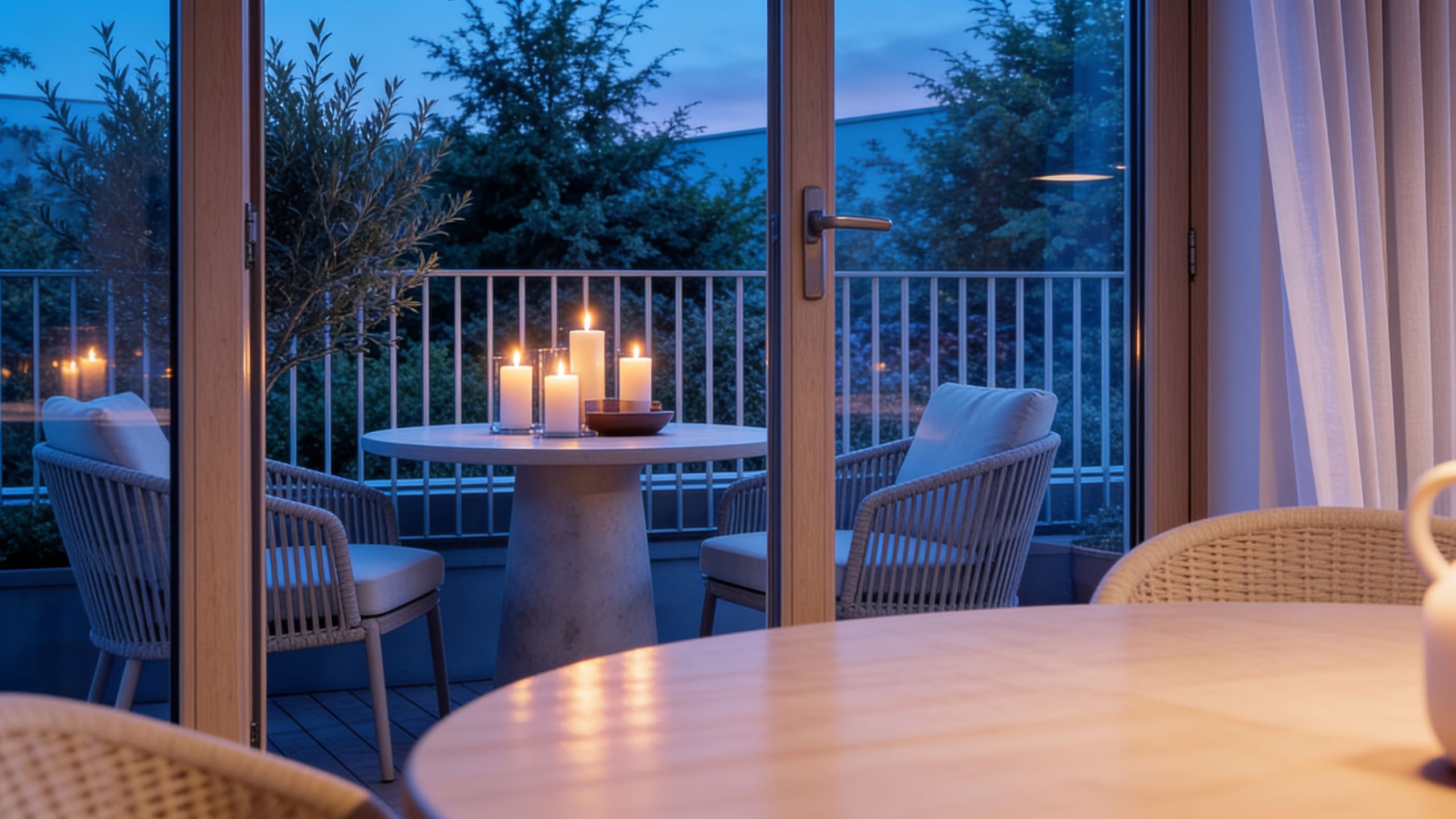 Dachterrasse am Abend