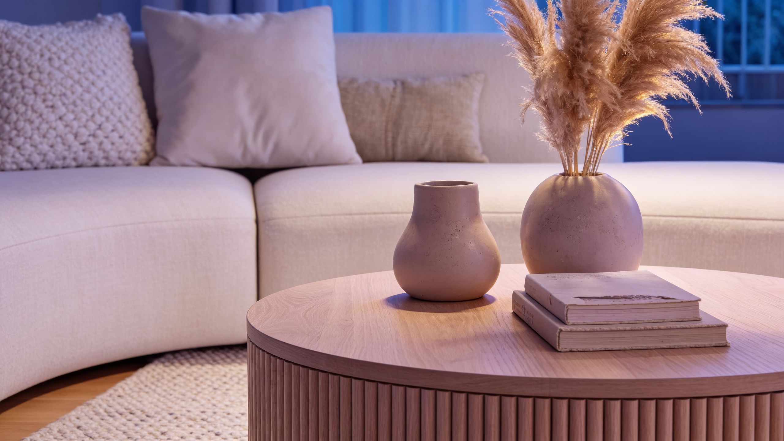 Wohndetail mit natürlichen Materialien