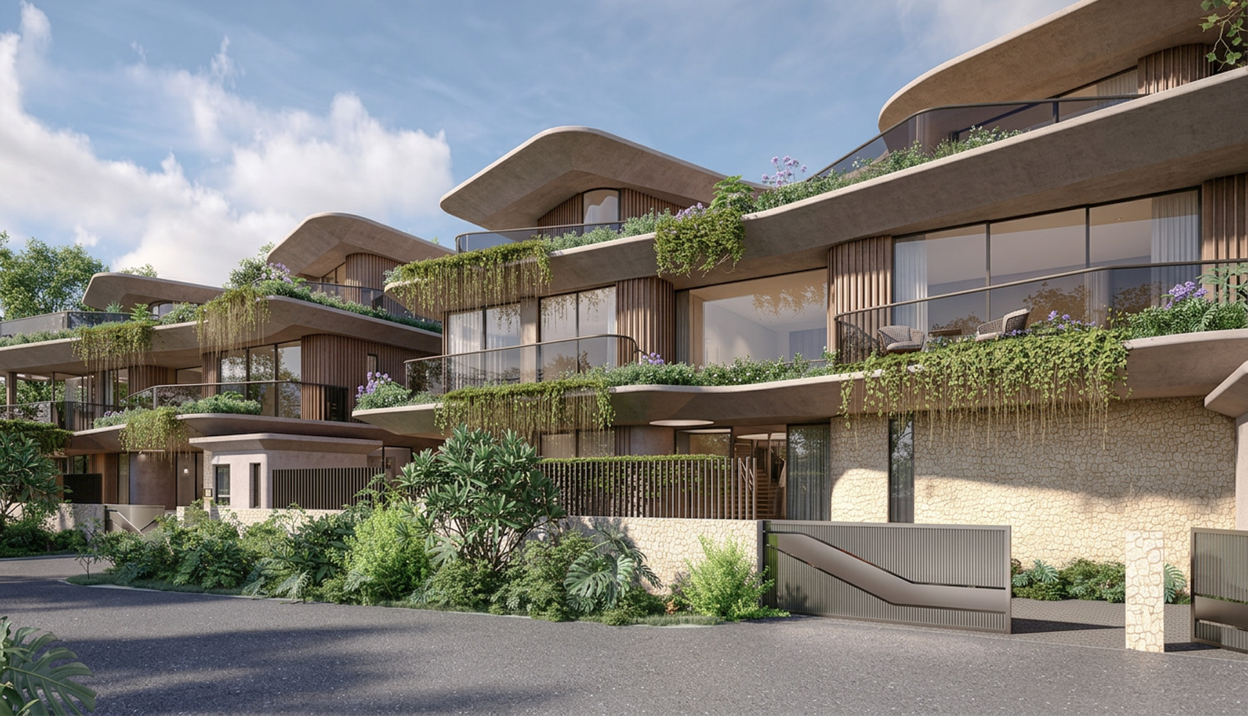 Séjour villa exterior by Armonia Homes