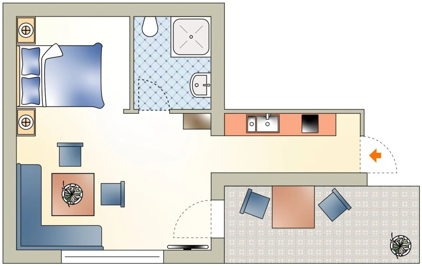 Grundriss Ferienwohnung 4 mit Balkon