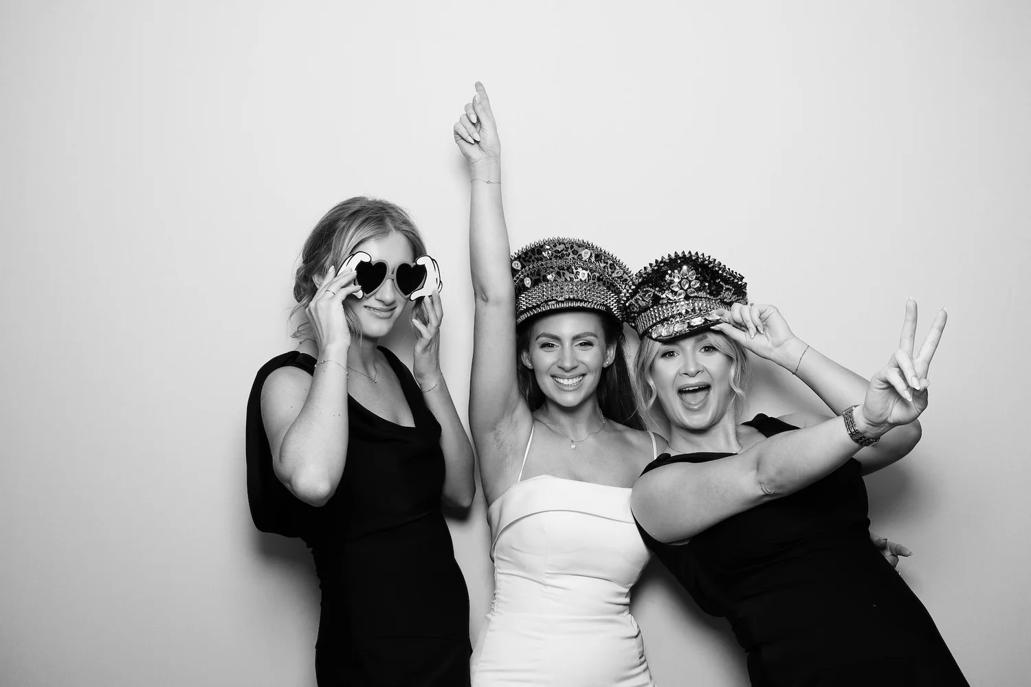 Friends celebrating in a glam portrait