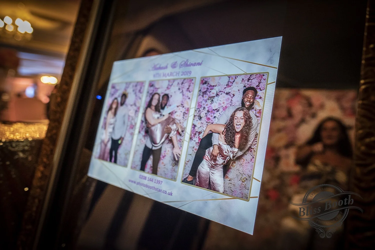 Retro Magic Mirror screen at an evening event