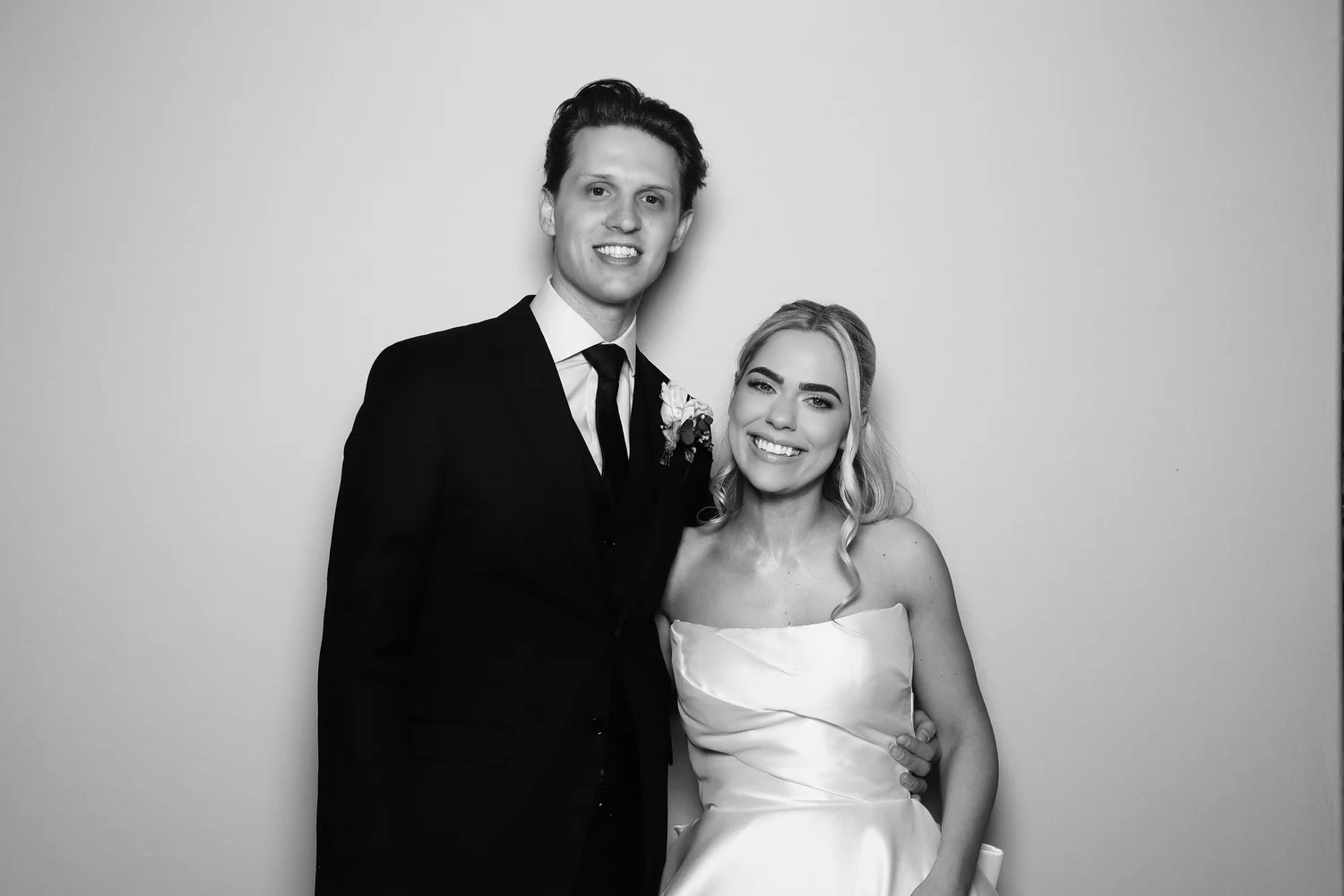 Hazel Gap Barn wedding photo booth hire by Bliss Booth. Guests enjoying a luxury wedding photo booth experience with instant prints, fun props and unforgettable memories at Hazel Gap Barn in Nottingha