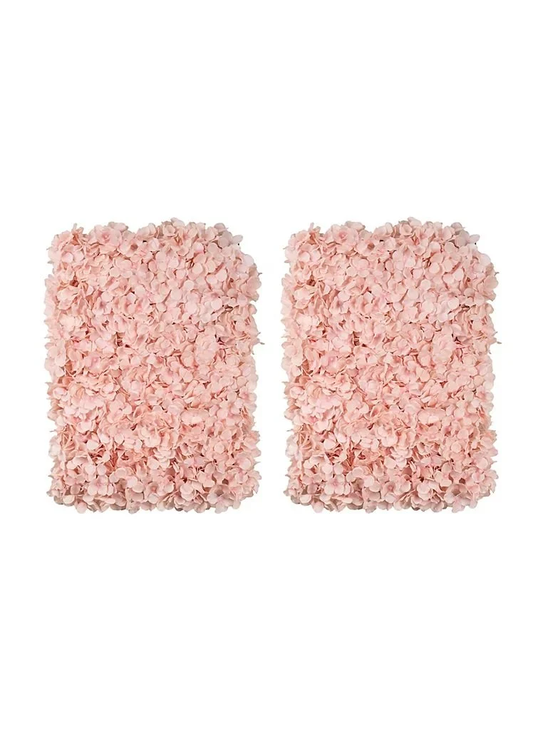 Soft pink hydrangea panels for the telephone box interior