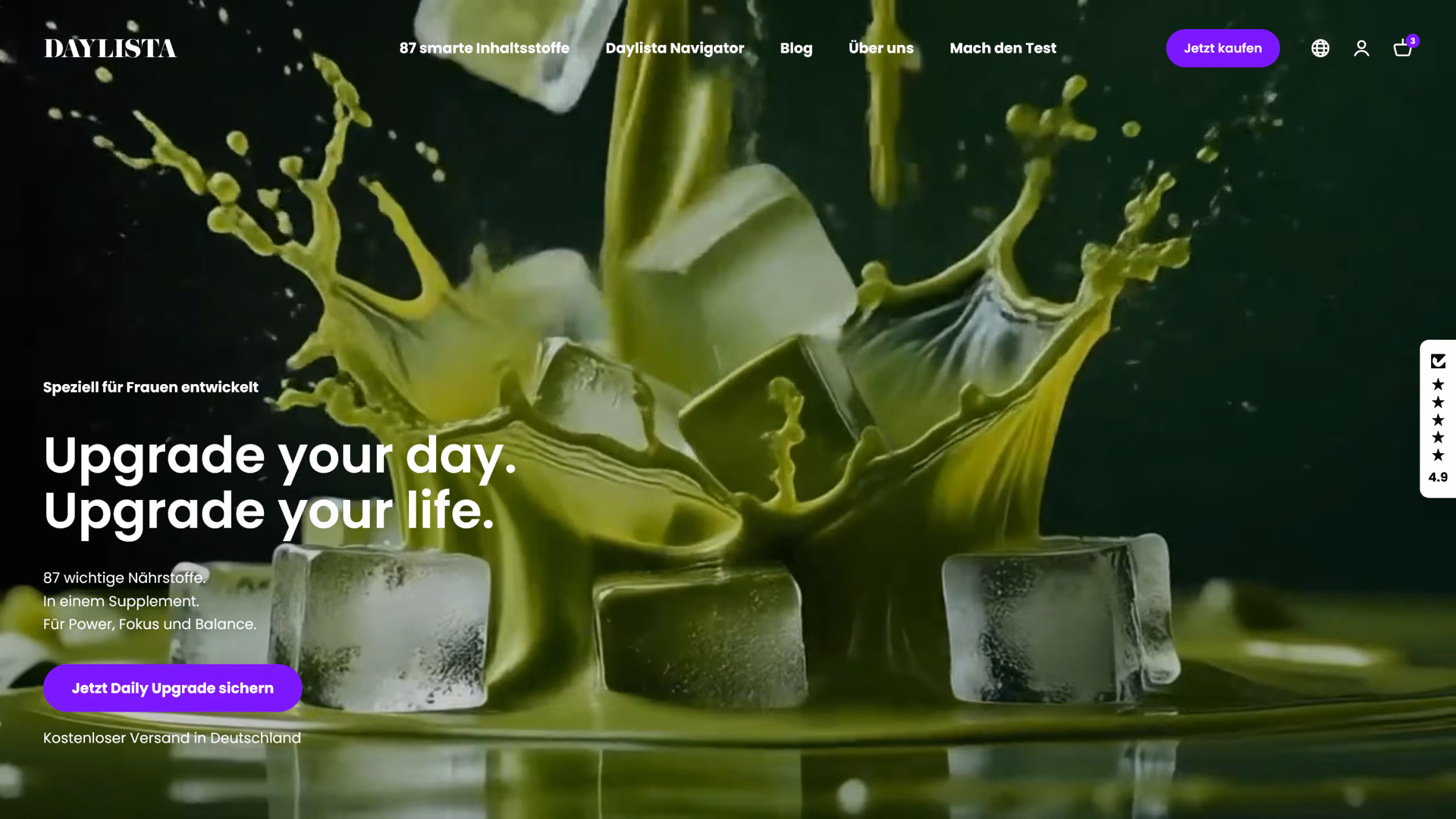 Onlineshop von Daylista auf Desktop und Smartphone