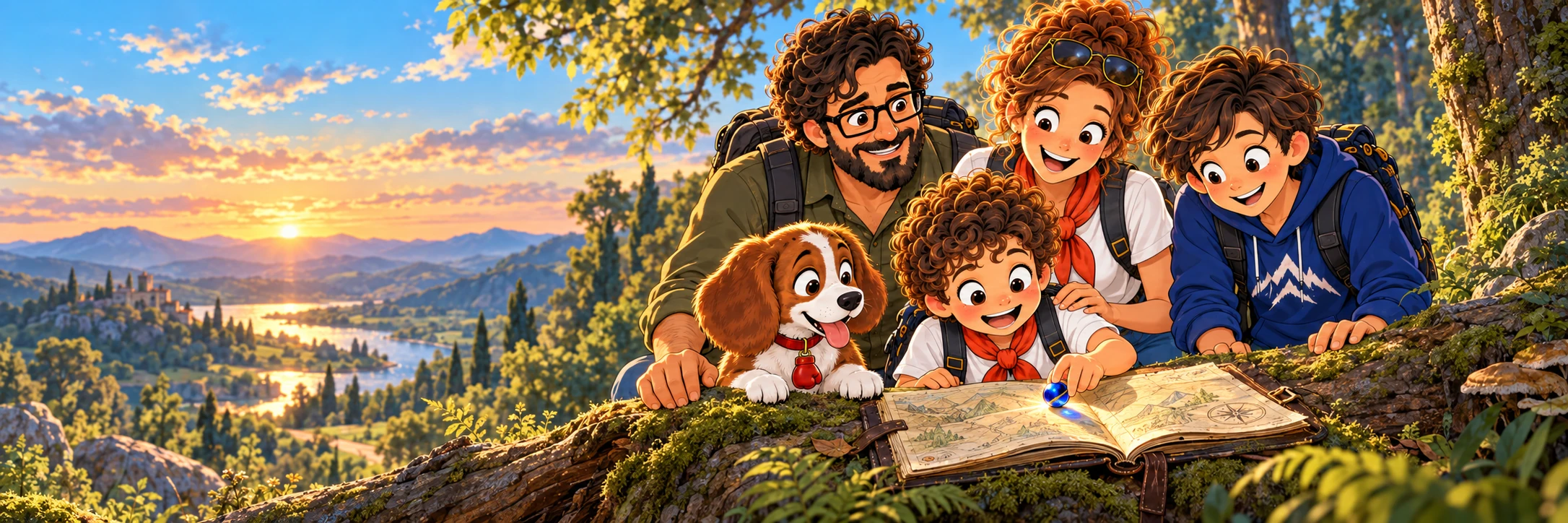 Luigi, Giovanni, Mum, Dad and Rocky discovering the world together.