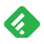 Green diamond-shaped icon with a white stylized open book or document symbol inside, set against a white rounded square background.