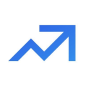 Blue upward trending arrow symbol inside a rounded square.