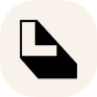 Icon of a document with a folded corner casting a shadow on a light beige circular background.