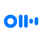 Blue soundwave-like symbol composed of vertical ovals and circles on a white rounded square background.