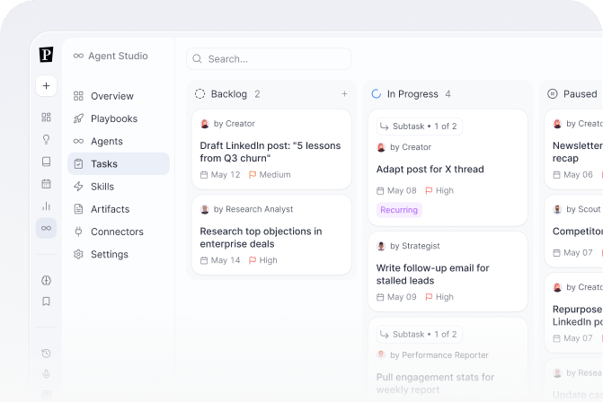 Tasks dashboard