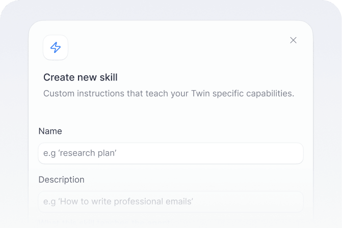 Create new skill window