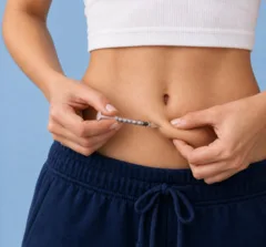 Woman measuring her waist