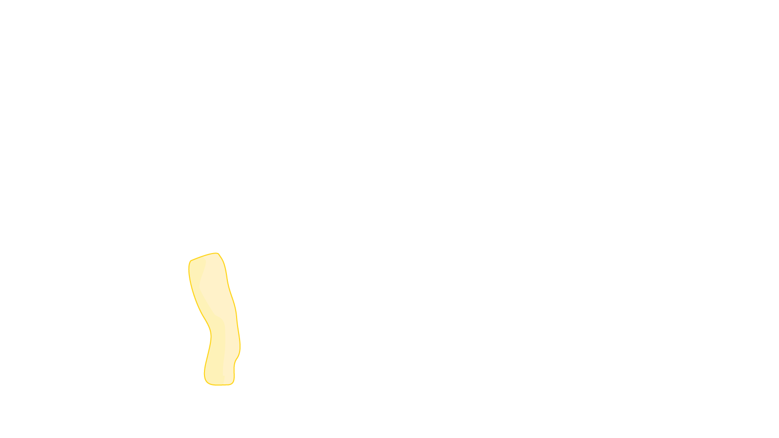 Carte du monde avec une bande colorée jaune et orange représentant la côte ouest de l'Amérique du Sud, englobant des parties du Pérou, de la Bolivie et du Chili.
