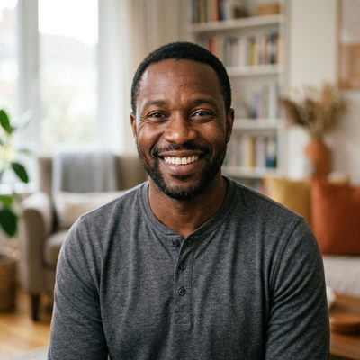Smiling homeowner at home
