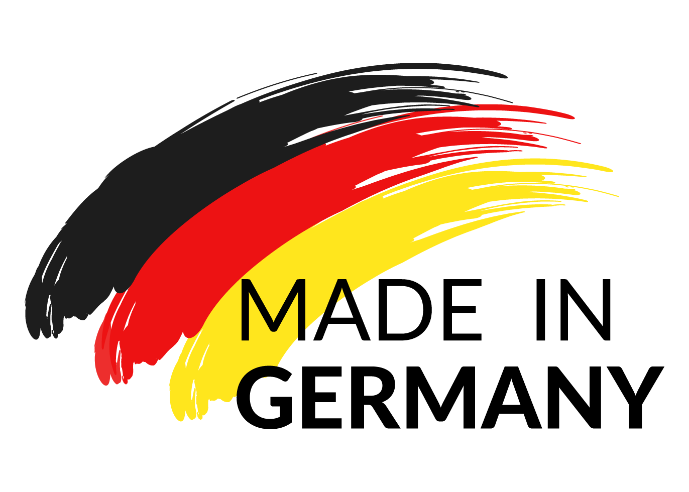 Schwarz-rot-goldener Pinselstrich