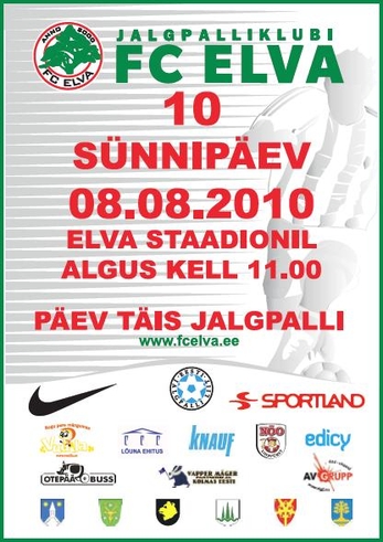 KLUBI LIIKMED - FC Elva tähistab 8.augustil 10 sünnipäeva